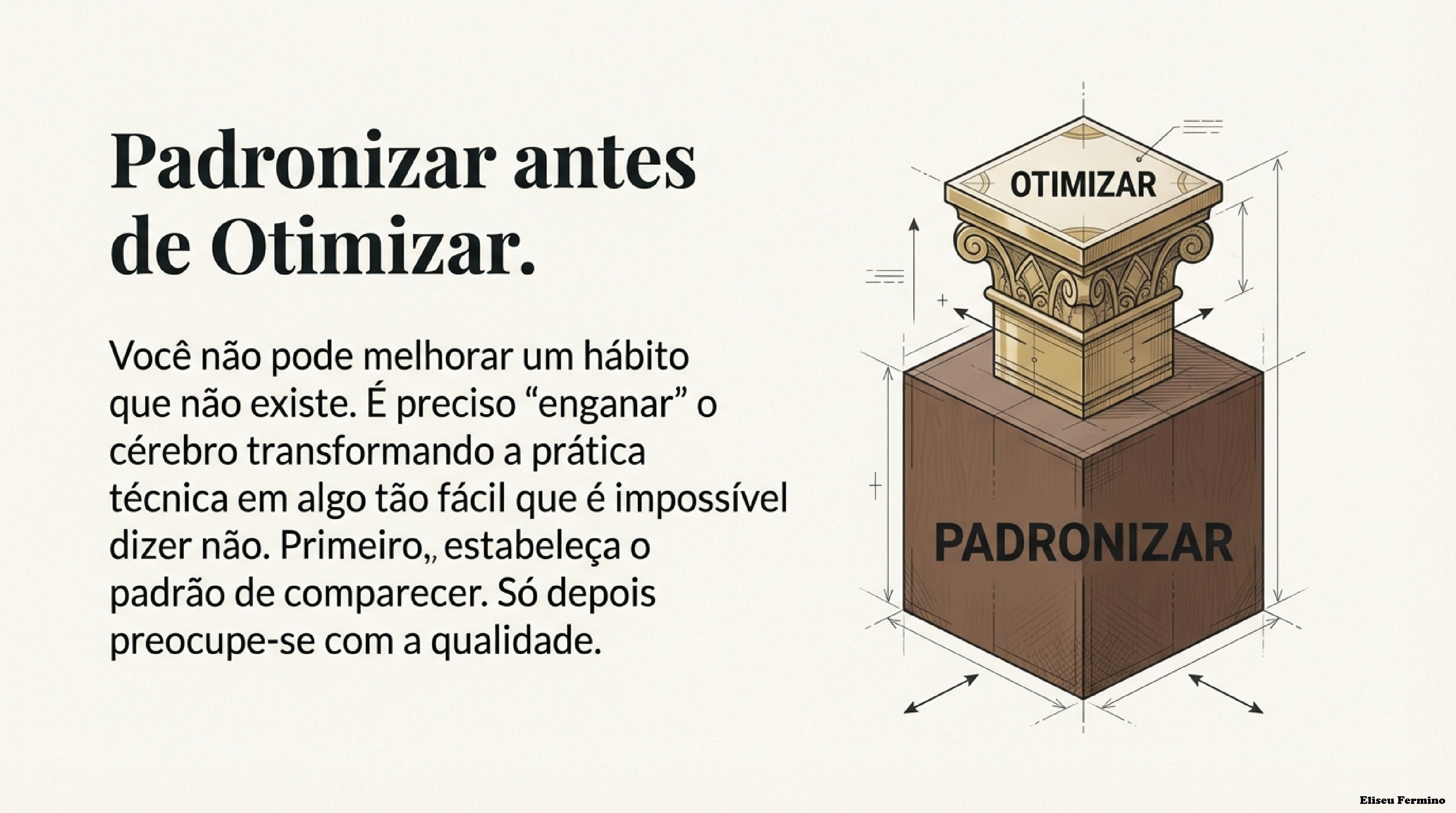 Coluna com base padronizar e topo otimizar
