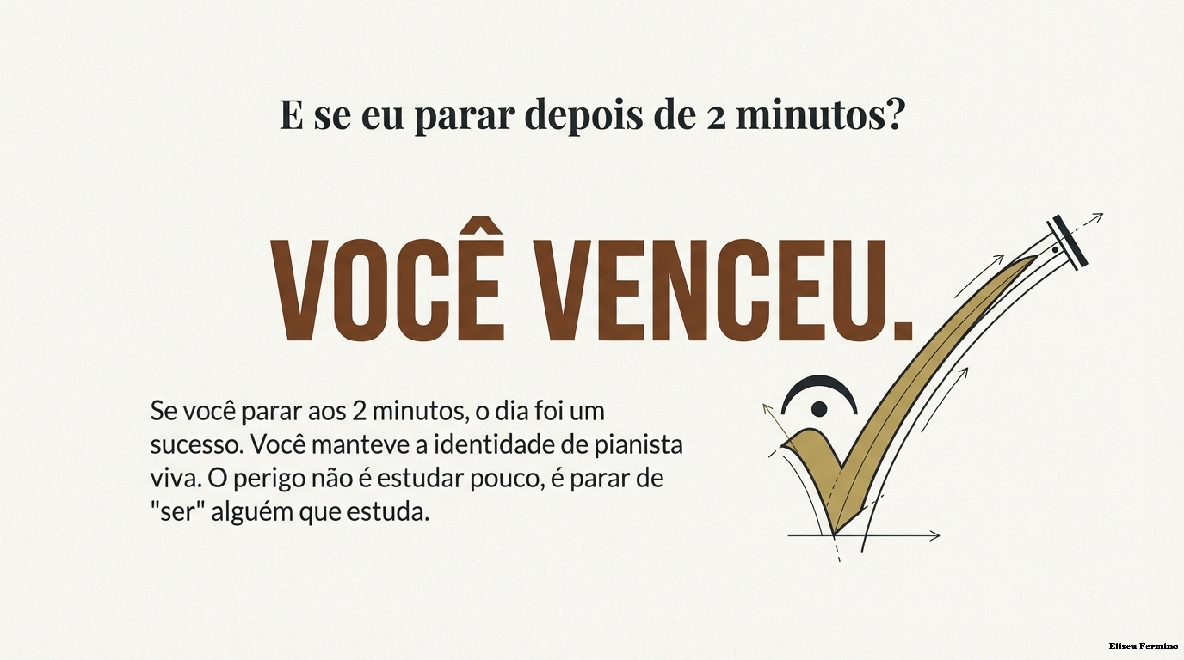 Marca de verificação representando vitória após 2 minutos